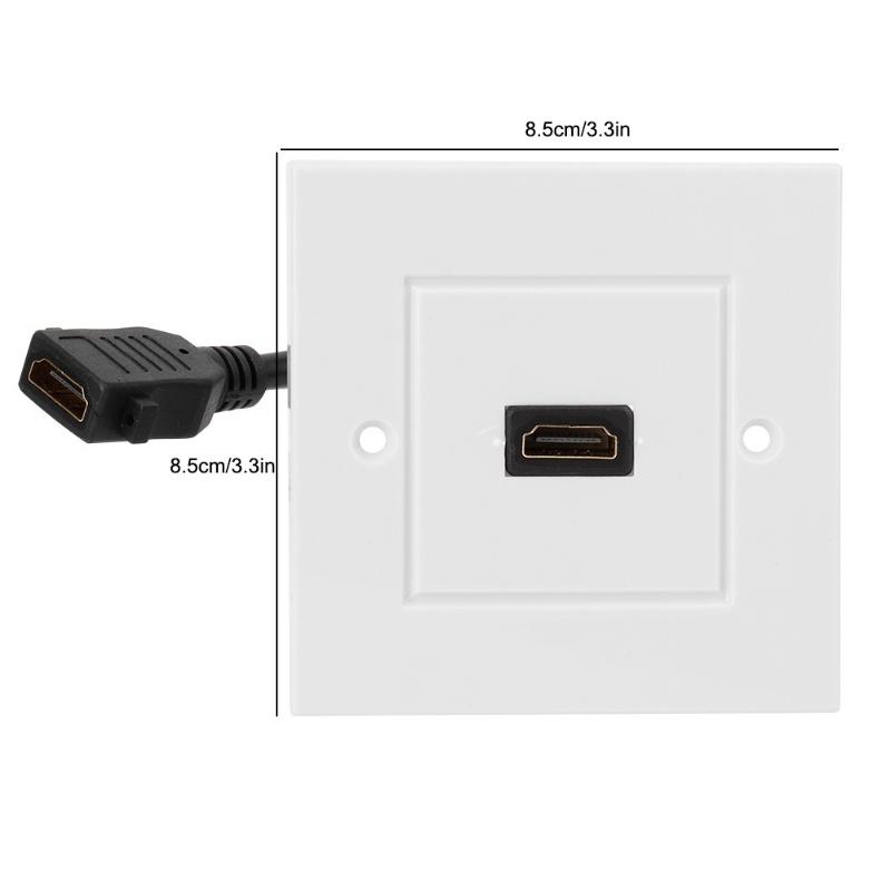 White Dual Port HDMI Wall Plate Panel For Hotel Home Office Building US Standard