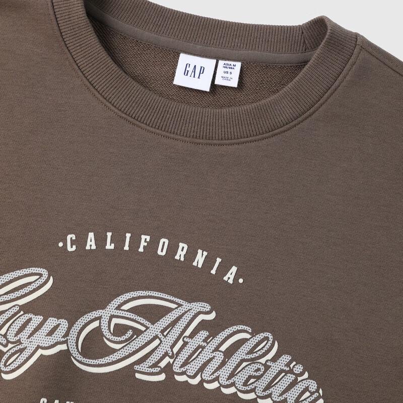 GAP Women's Flocked Logo Loose Long-Sleeve Sweatshirt