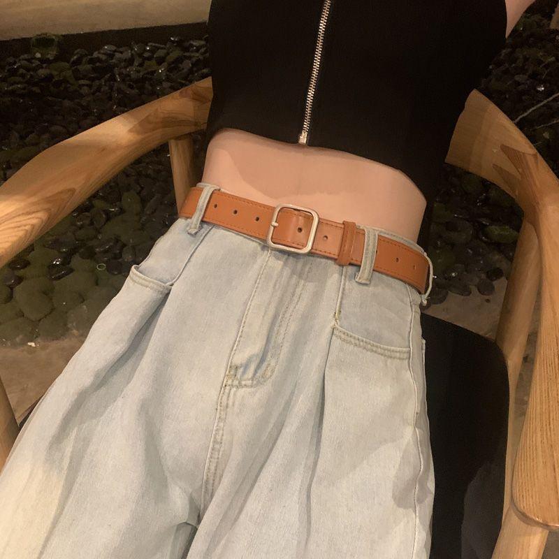 

Modern Black Womens Decorative Wide Denim Belt For Effortless Summer Fashion Trends Square Yellow