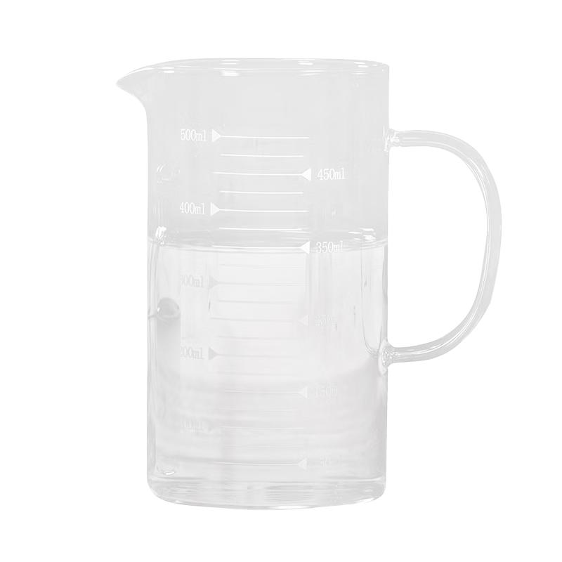 Термостойкий стеклянный мерный стакан Babike с ручкой