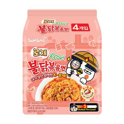 Buldak Fried Noodles Rose 560g, 1 Piece