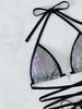 3 Pieces Bikini Dress Sexy Women Swimsuits Female Swimwear Sparkling Silver Bikinis Set Summer Biquini Swimming Suits Beachwear