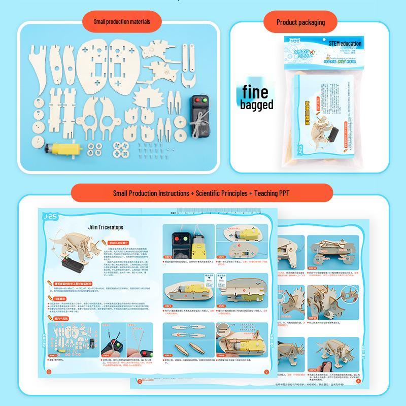 DIY Remote Control Triceratops - Science & Technology Learning Kit for Kids