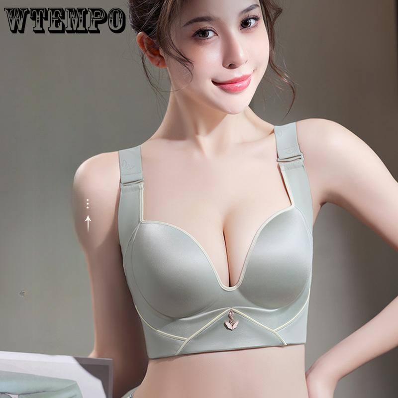 

Летний бюстгальтер без косточек Женский тонкий бюстгальтер с регулируемой спинкой большого размера Бюстгальтер против обвисания Двубортный бюстгальтер 34/75C