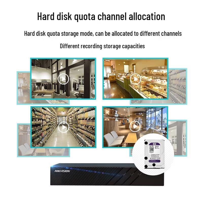 Hikvision 4-Channel NVR Surveillance Host with 4TB HDD CN plug (adapter included)
