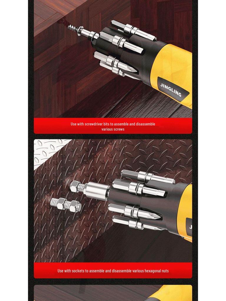 Compact Multi-Purpose Electric Screwdriver with Rechargeable Lithium Battery