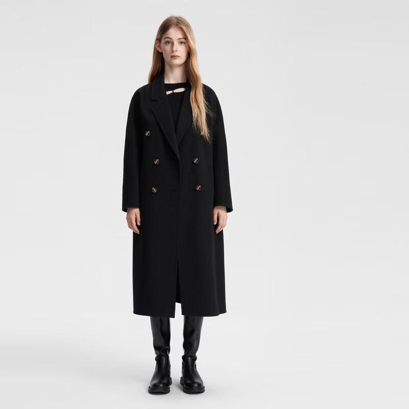 

ELLASSAY Women s Double-Breasted Lambswool Blend Coat L