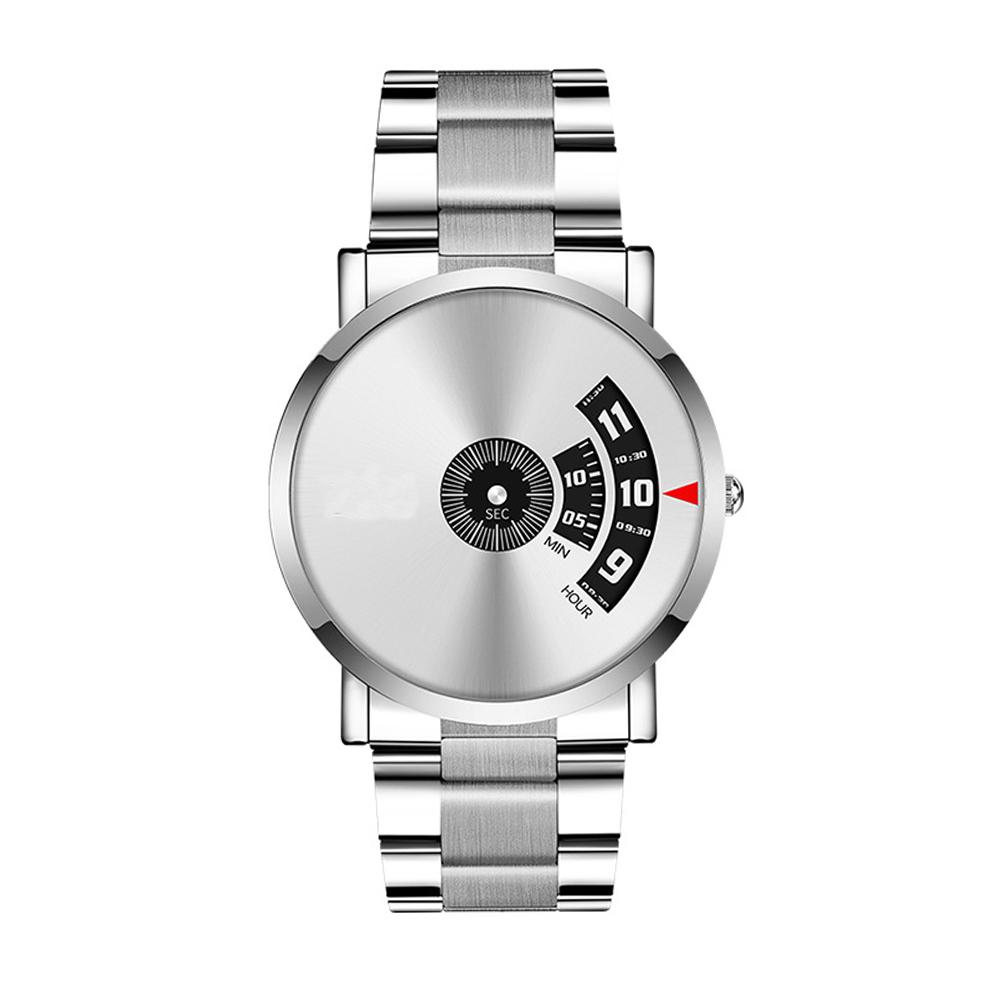 Men Sports Waterproof Quartz Watch Student Steel Band Creative Calendar Dial Business Wristwatch