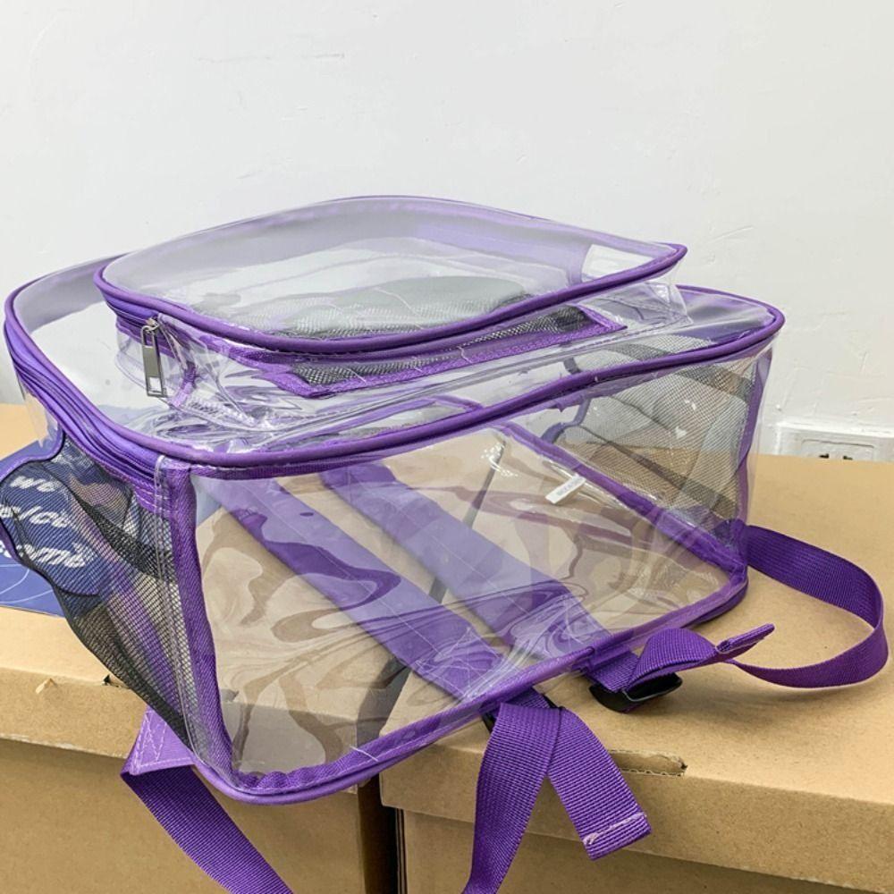 PVC Students School Bag Waterproof Clear Shoulder Bag Casual Transparent Backpack  Outdoor