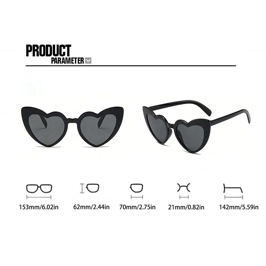 3pcs Women's Cute Cat Eye & Heart Shaped Party SunGlasses Shades Beach Accessories Halloween