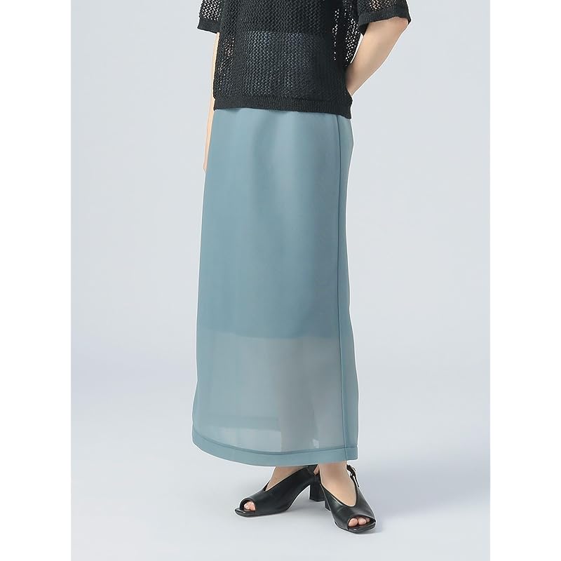 [Beams Heart] skirt Sheer cardboard narrow skirt ladies SAX ONE SIZE