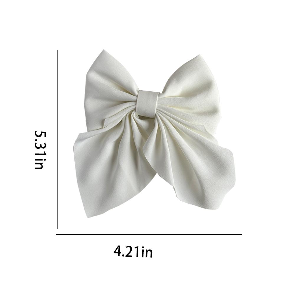 Elegant Bow Ribbon Hair Clip Fashion Simple Solid Satin Spring Clip Hair Pin Retro Headband with Clips Girls Hair Accessories