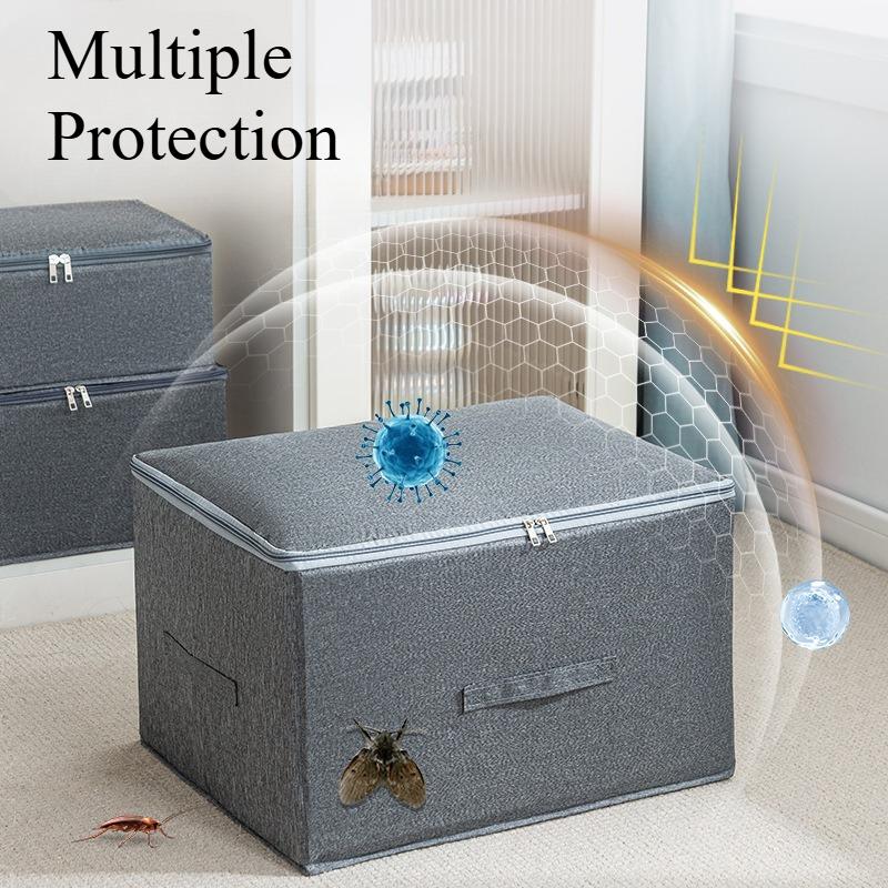 Foldable Storage Box with Cloth Cover, Large Capacity Quilt Storage Box, Underwear Storage Box Clothes Organizer