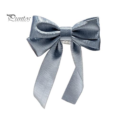 Hairpin Clip French Style Satin Long Ribbon Bow Decor Anti-slip Teeth Smooth Edge Back Head Hair Strong Clamping Force Versatile