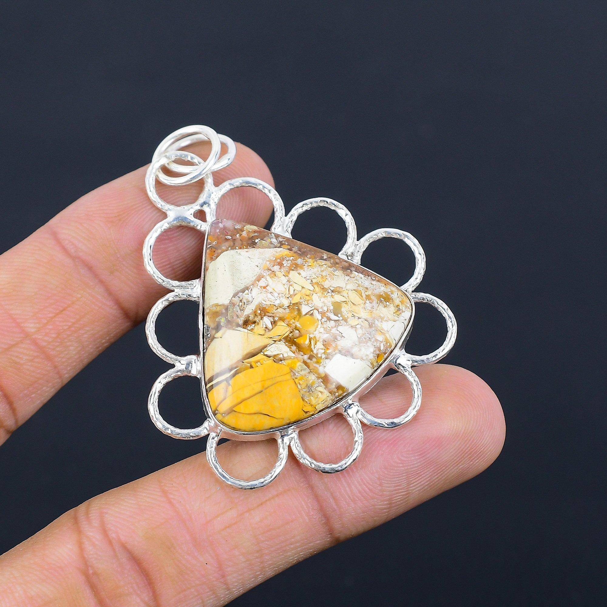 Friendship Day Sale Natural Brecciated Mookaite Pendant Jewelry Sterling Silver