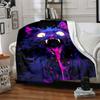 1pc Neon Kitty "Purple Purr" Blanket, Lightweight Flannel Throw Blanket For Sofa, Bed, Travel, Camping, Living Room, Office, Couch, Chair, And Bed
