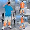 Sommer Teenager Jungen Freizeitoutfit Kinder Farbverlauf Trainingsanzug Kind T-Shirt Hose