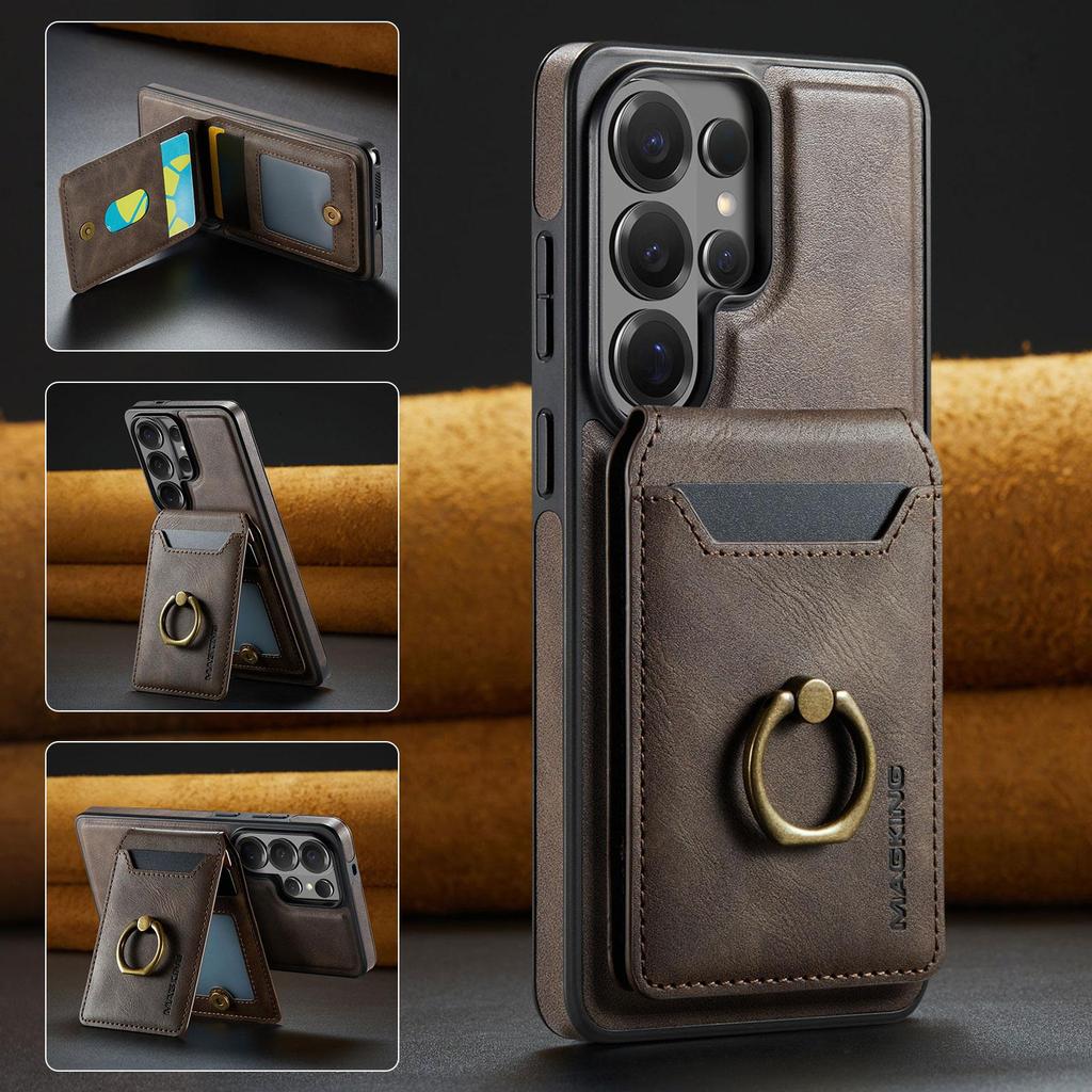 2-in-1 Removable PU Leather Wallet Case Card Slot Holder Phone Back Cover For Samsung Galaxy S26 Ultra S25 S24 Plus Protector Skins Shell