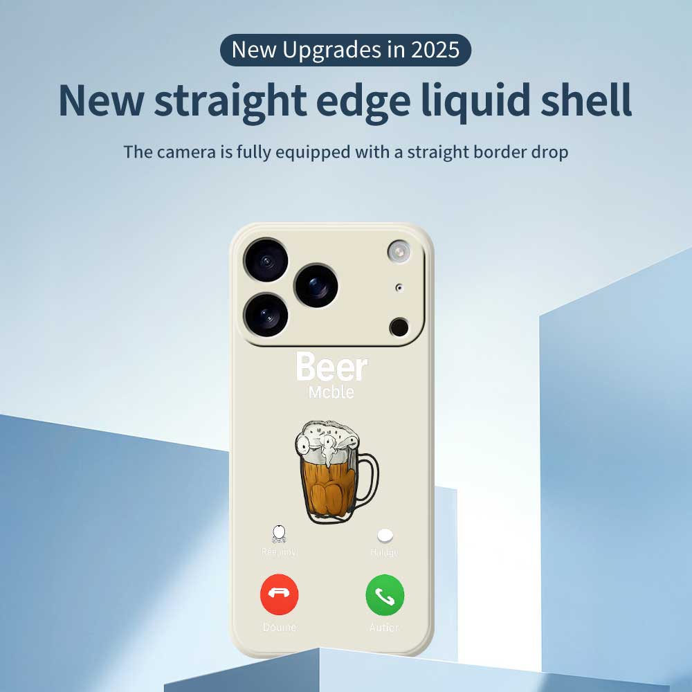 Etui na iPhone 17 Pro z nadrukiem wzoru piwa, proste krawędzie, tylna pokrywa telefonu z TPU