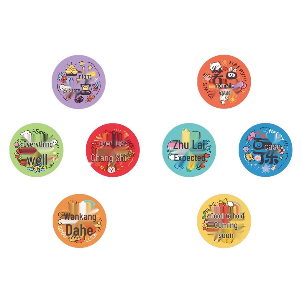Cartoon Blessing Words Decorative Sealing Stickers, 300 Stickers/Roll for Student Notebooks