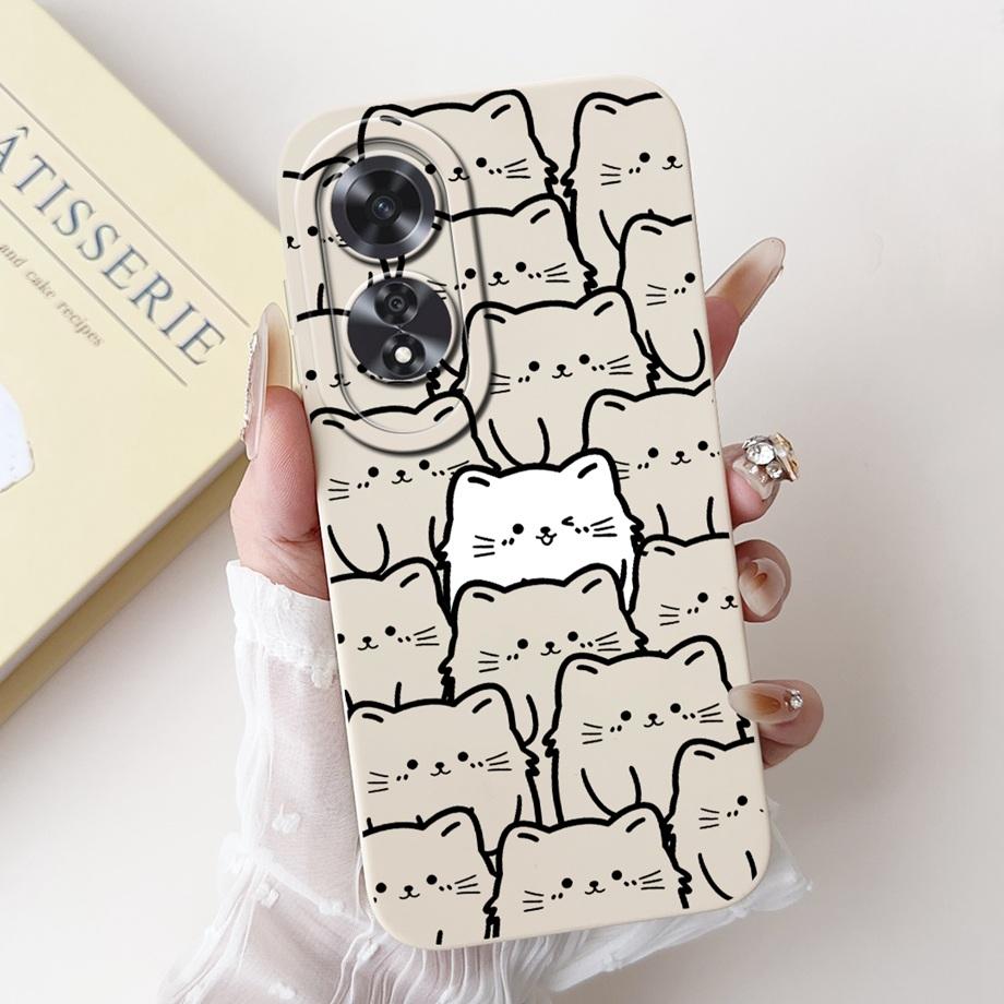 For Oppo A60 4G 5G CPH2631 Case Soft Silicone Back Cases Panda Marble Draagon Cat Astronaut Phone Cover For Oppo A80 5G CPH2639