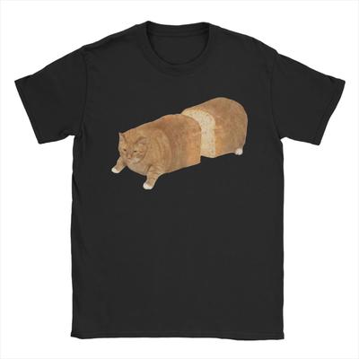 Katzenlaib Meme Baumwoll T-Shirt Herren und Damen Baumwolle Einzigartige T-Shirts Rundhals T-Shirt Kurzarm Kleidung Geburtstagsgeschenk