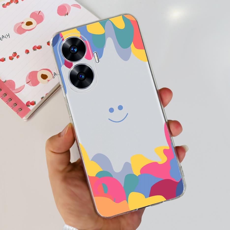 For Realme C55 4G Case RMX3710 Colorful Painted Cover Soft Slim Fundas Phone Case For Realme C55 C55 RealmeC55 Back Cover Bumper