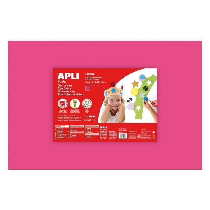 APLI 1 feuille de mousse caoutchouc - Rose