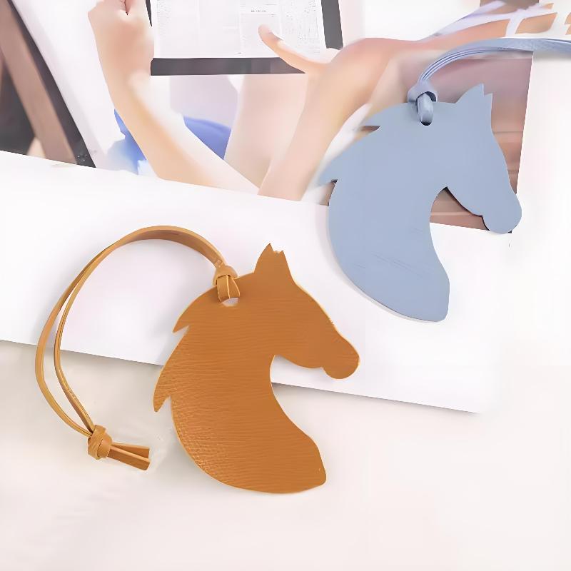 Retro Leather Horse Head Bag Charm Soft Durable Decor Accessory for Backpack Handbag Keychain Suitable for Daily Use Gifting