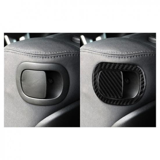 4Pcs For Dodge Challenger 2015- Carbon Fiber Seat Backrest Switch Cover Trim