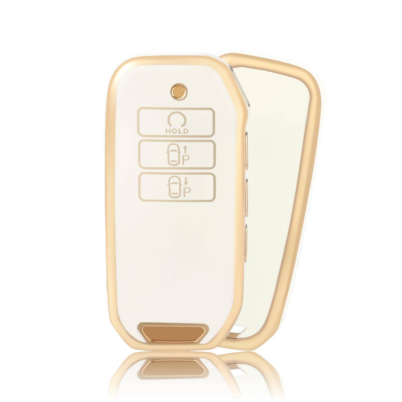 

Fashion TPU Car Flip Key Case Cover Shell For For Kia Sorento MQ4 2020 2021 2022 EV6 K8 v6 7Buttons Car Remote Key fob Protector біле золото кольору