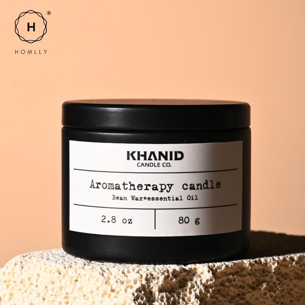 Homlly Khanid Collection Soy Wax Aroma Candles Black Travel Tin (80g) (X2PCS)