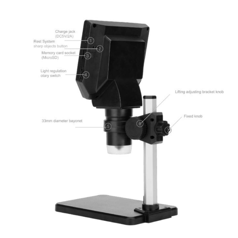 4.3inch Digital Microscope With 1000X Magnification LCD Screen For Hobbyists Circuit Repair And Jewelry Inspection