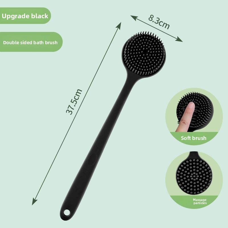 Silicone Long Handle Double-Sided Bath Brush for Exfoliation and Massage