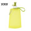 Leakproof Outdoor Flask 500ML Collapsible Silicone Water Bottle, Portable Folding Drinking Bag, Lightweight Travel Bottle Pouch with Lanyard