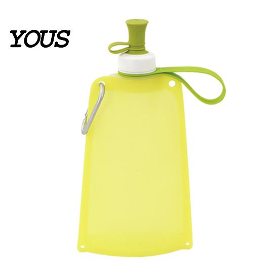 Leakproof Outdoor Flask 500ML Collapsible Silicone Water Bottle, Portable Folding Drinking Bag, Lightweight Travel Bottle Pouch with Lanyard