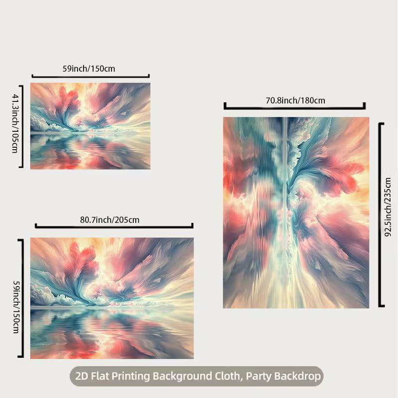 2D Abstract Cloudscape Backdrop Colorful Lake Photo Studio Background