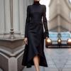 Rochie nouă elegantă de damă, de culoare solidă, lungă, în formă de A, lavabilă la mașină, potrivită pentru primăvară și toamnă