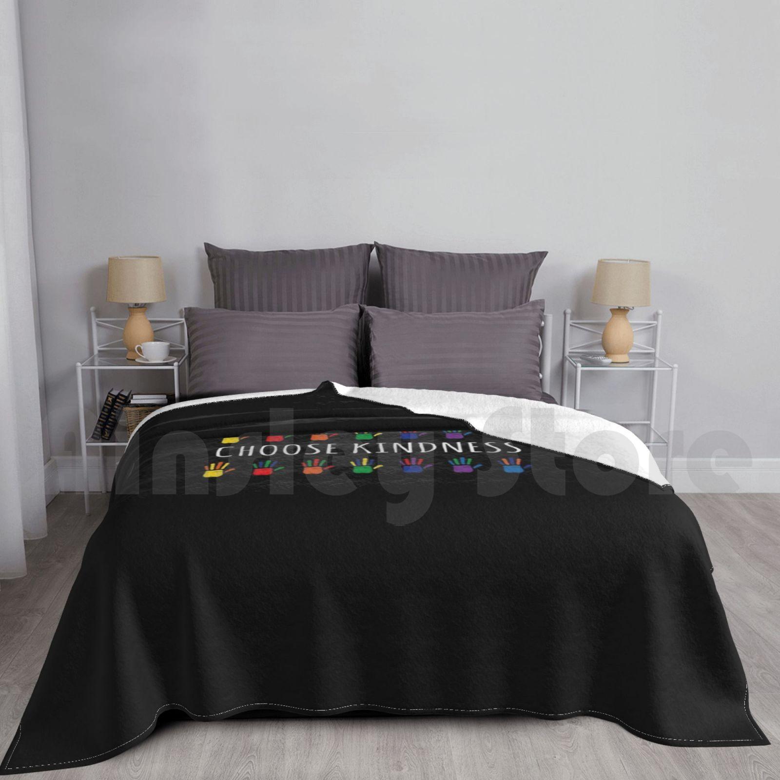 Choose Kindness-Anti Bullying Blanket Super Soft Warm Light Thin Kind Kindness Bullying Choose Teacher Choose Kind Size: 75*100cm, Weight: 230 GSM
