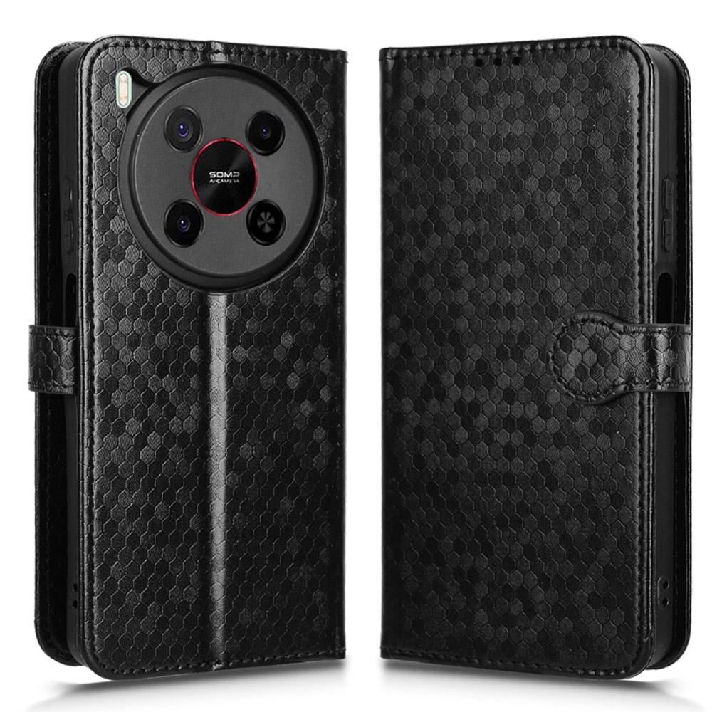 For ZTE Blade V70 Max Wallet Case Dot Pattern Imprint PU Leather Phone Cover