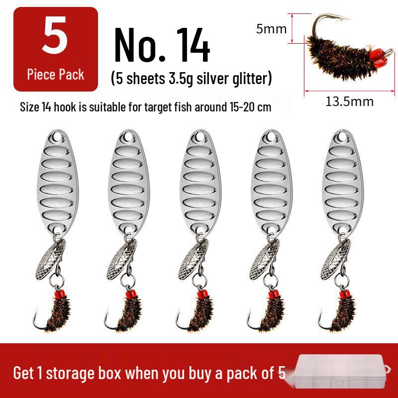 Modified Fly Fishing Hooks: Flat Vibration Spinner, Dragon Scale Micro Lures for Mandarin Fish & Crucian Carp