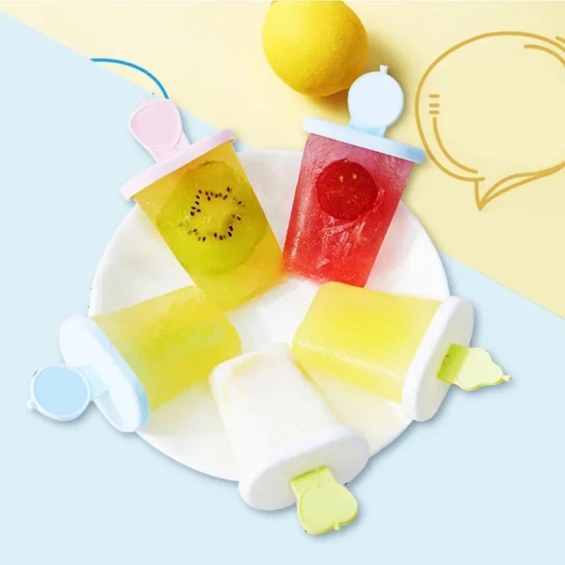 Square Ice Cream Molds Reusable Ice Cube Tray Plastic Homemade Ice Cream Moulds Children's Handmade Ice Stick Household Gadgets