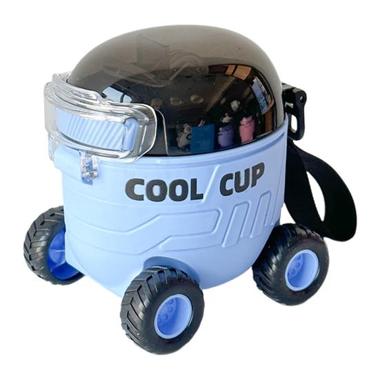 

Мультяшна пляшка для води з соломинкою, ремінцем, герметична, 550 мл, мила дитяча чашка для води, дизайн у формі машинки для вулиці, чашка-непроливайка для школи, спорту, подорожей синій