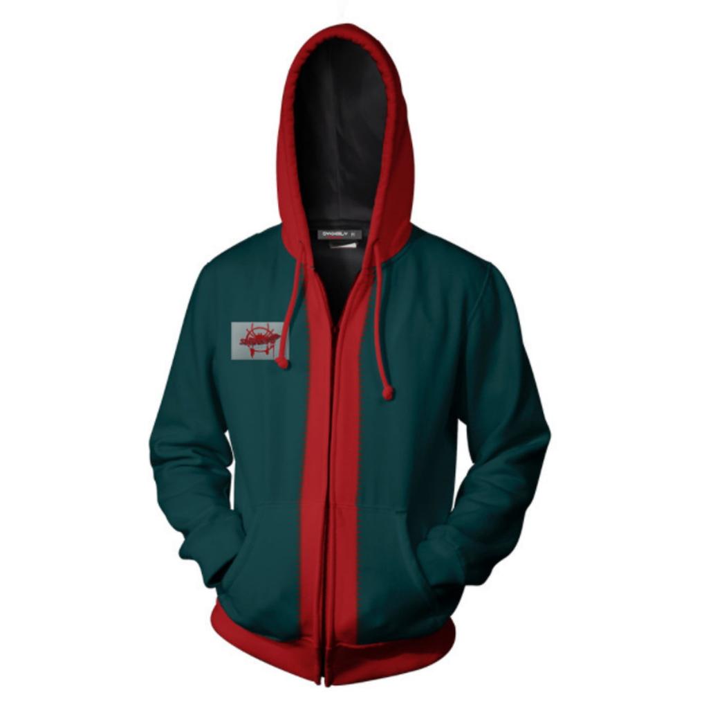 Casual Loose Fit Long Sleeve Hooded Jacket with Front Pocket and Printed Design Suitable for Men and Women Lightweight Zip Up Sweatshirt