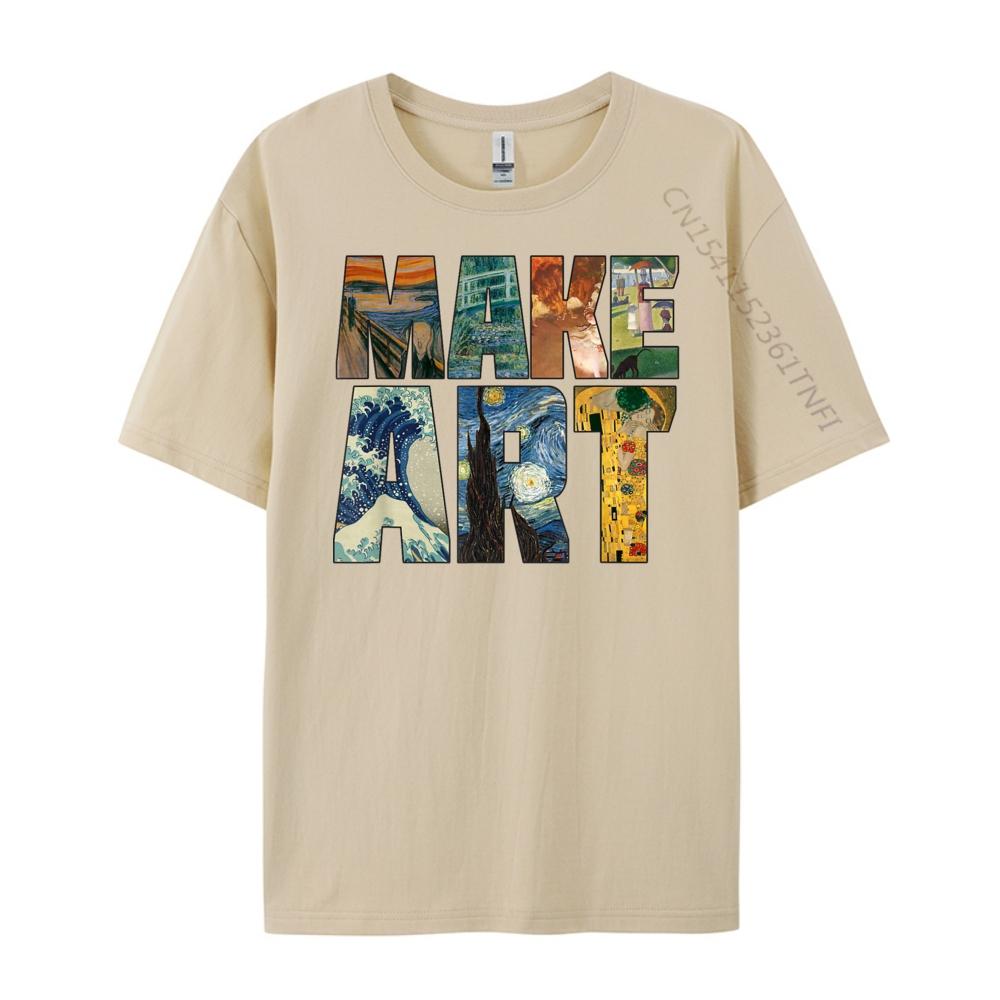 MAKE ART Funny Artist Artistic Humor Painting Cool Tshirt Camisas Basicas Hombre Casual Everyday T Shirts For Men Normal