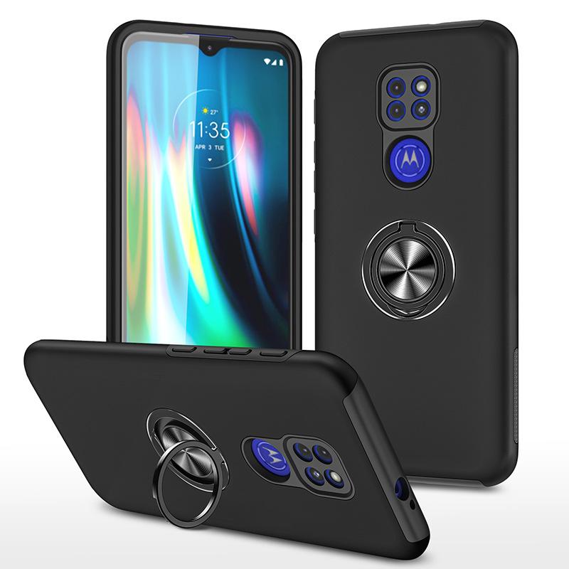 For Motorola Phone Case Solid Color Retro Spray Anti Scratch Car Holder Phone Protective Case