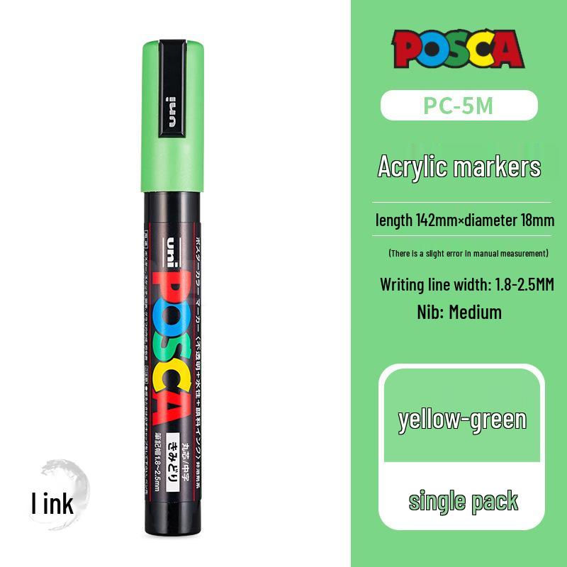 uni Mitsubishi Acrylic Marker, Medium Tip, PC-5M POP, Water-Based, Japan Import.