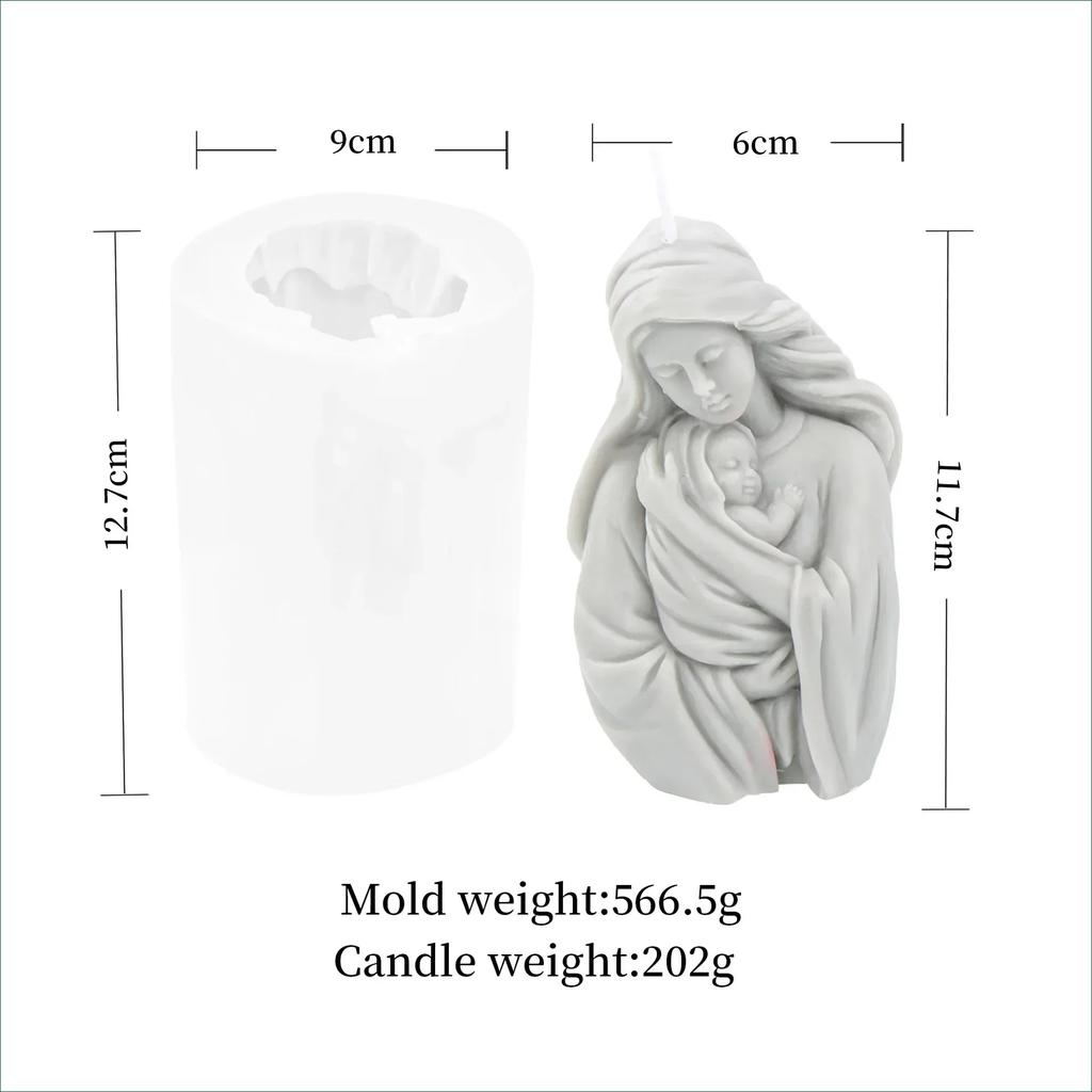 DIY 2D/3D Jesus Mary Statue Resin Gypsum Silicone Mold Cross Jesus Statue Sculpture Candle Silicone Mold gypsum mould wax mold