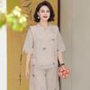 New Chinese Style Mom's Summer Chiffon Two-Piece Set