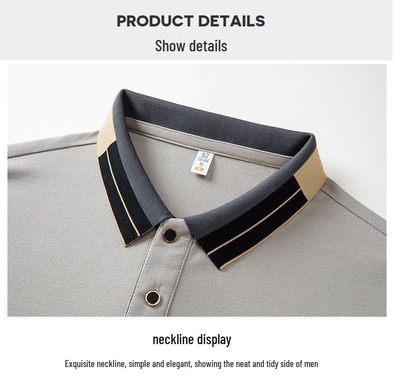 Men's Summer Short-Sleeve Lapel T-Shirt - Casual, Solid Color, Breathable, Cool, Ideal for All Ages